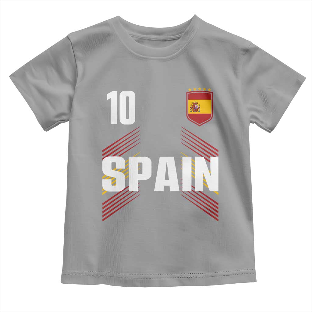 Spain Soccer Sports Graphic Number 10 Jersey Style Toddler T Shirt Proud Spanish Football Fans Game Day Pride