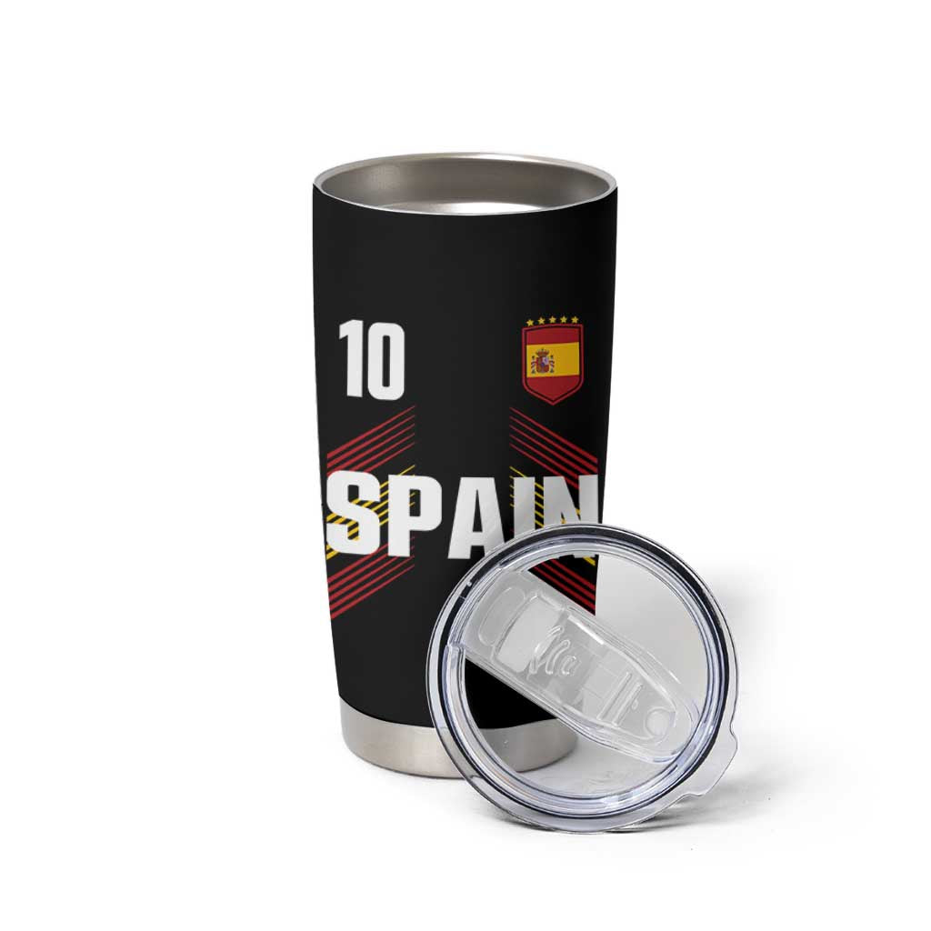 Spain Soccer Sports Graphic Number 10 Jersey Style Tumbler Cup Proud Spanish Football Fans Game Day Pride