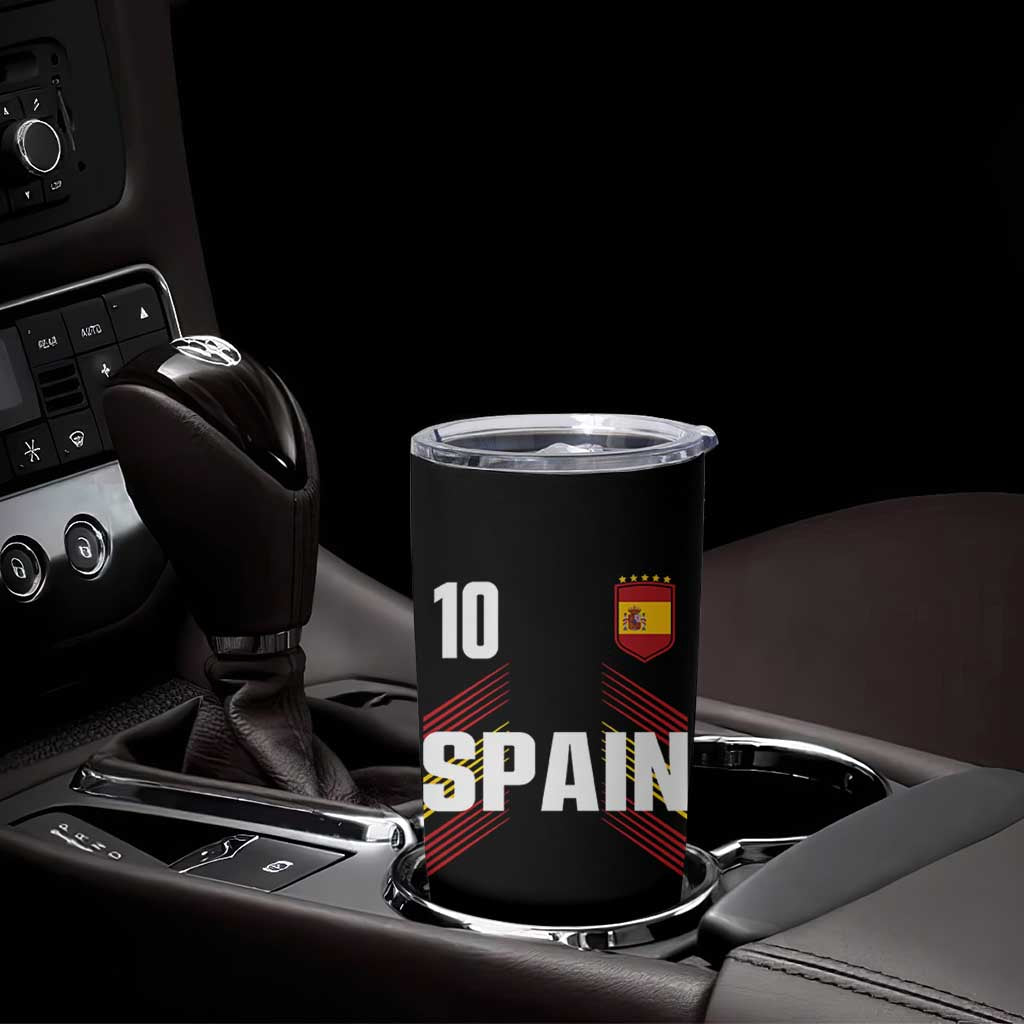 Spain Soccer Sports Graphic Number 10 Jersey Style Tumbler Cup Proud Spanish Football Fans Game Day Pride