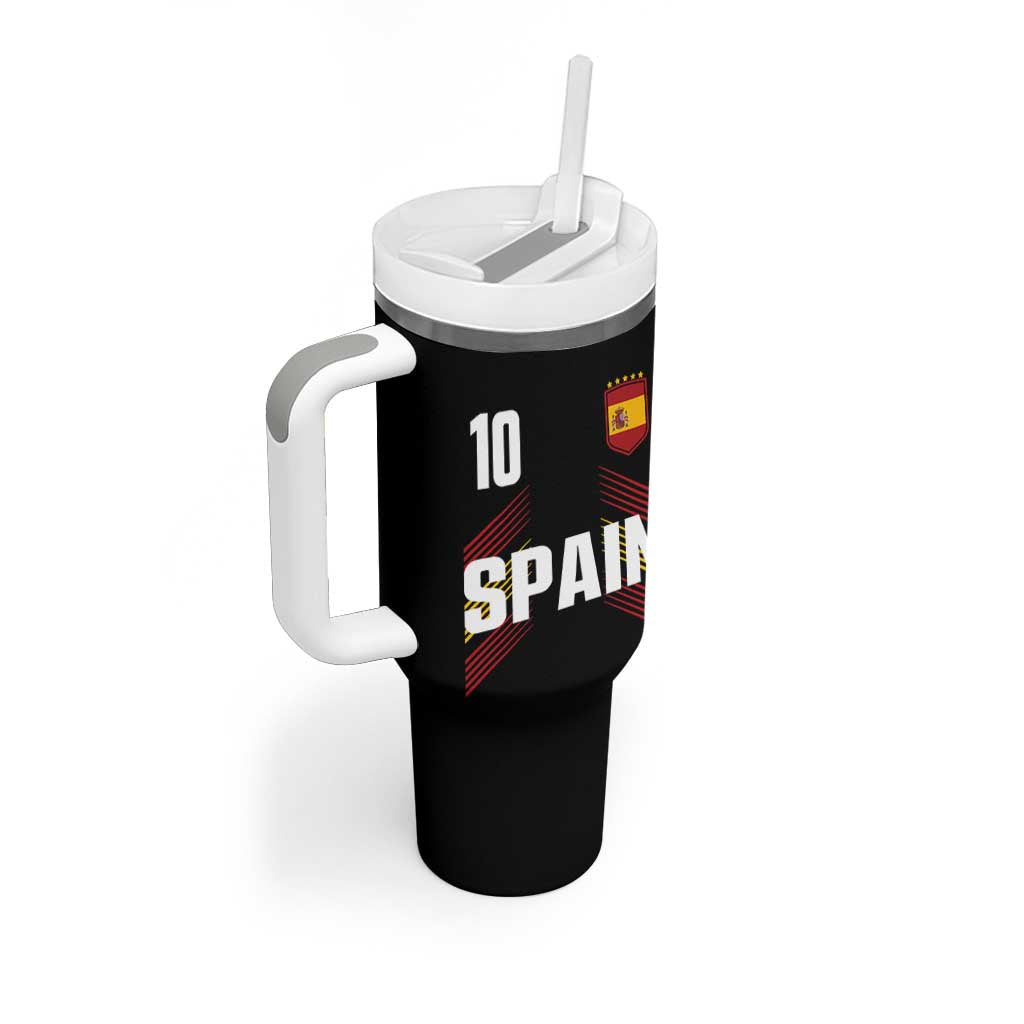 Spain Soccer Sports Graphic Number 10 Jersey Style Tumbler With Handle Proud Spanish Football Fans Game Day Pride