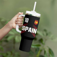 Spain Soccer Sports Graphic Number 10 Jersey Style Tumbler With Handle Proud Spanish Football Fans Game Day Pride