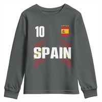 Spain Soccer Sports Graphic Number 10 Jersey Style Youth Sweatshirt Proud Spanish Football Fans Game Day Pride