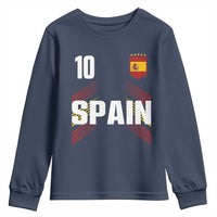 Spain Soccer Sports Graphic Number 10 Jersey Style Youth Sweatshirt Proud Spanish Football Fans Game Day Pride