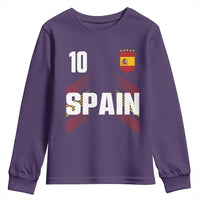 Spain Soccer Sports Graphic Number 10 Jersey Style Youth Sweatshirt Proud Spanish Football Fans Game Day Pride