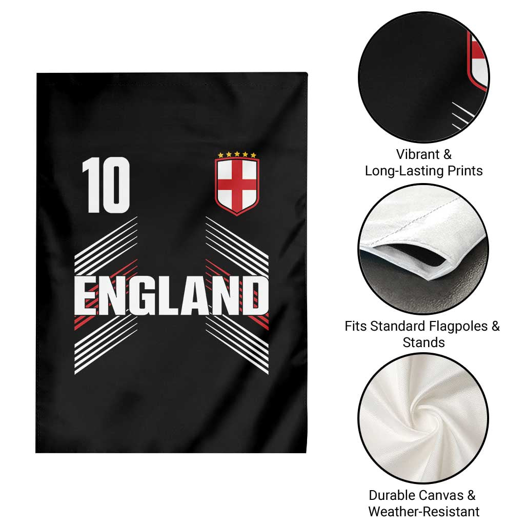 England Soccer Sports Graphic Number 10 Jersey Style Garden Flag Proud St George Cross Football Fans Game Day Pride