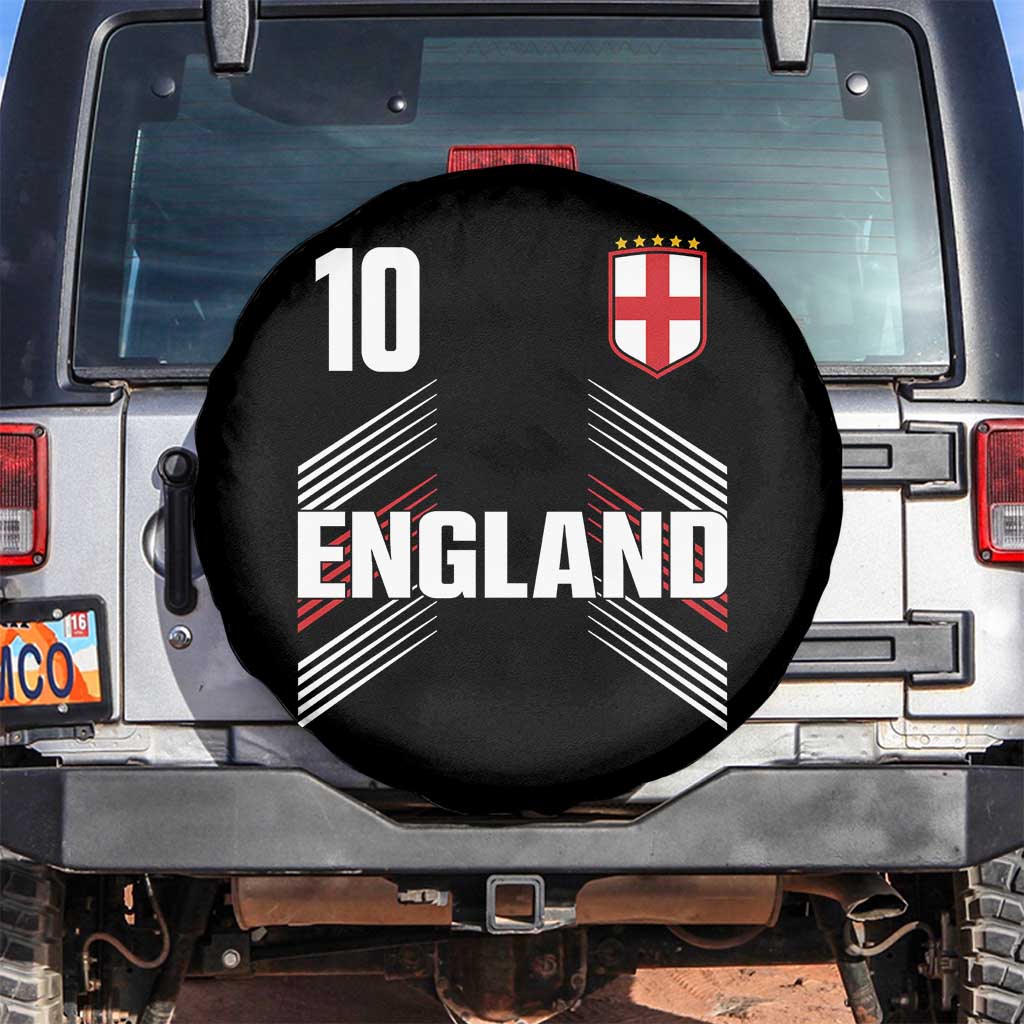 England Soccer Sports Graphic Number 10 Jersey Style Spare Tire Cover Proud St George Cross Football Fans Game Day Pride