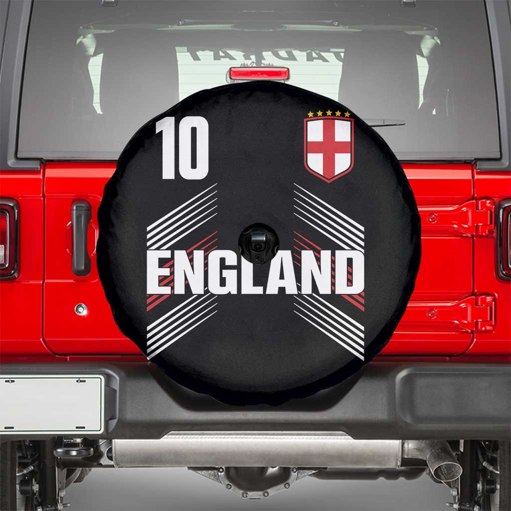 England Soccer Sports Graphic Number 10 Jersey Style Spare Tire Cover Proud St George Cross Football Fans Game Day Pride