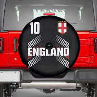 England Soccer Sports Graphic Number 10 Jersey Style Spare Tire Cover Proud St George Cross Football Fans Game Day Pride