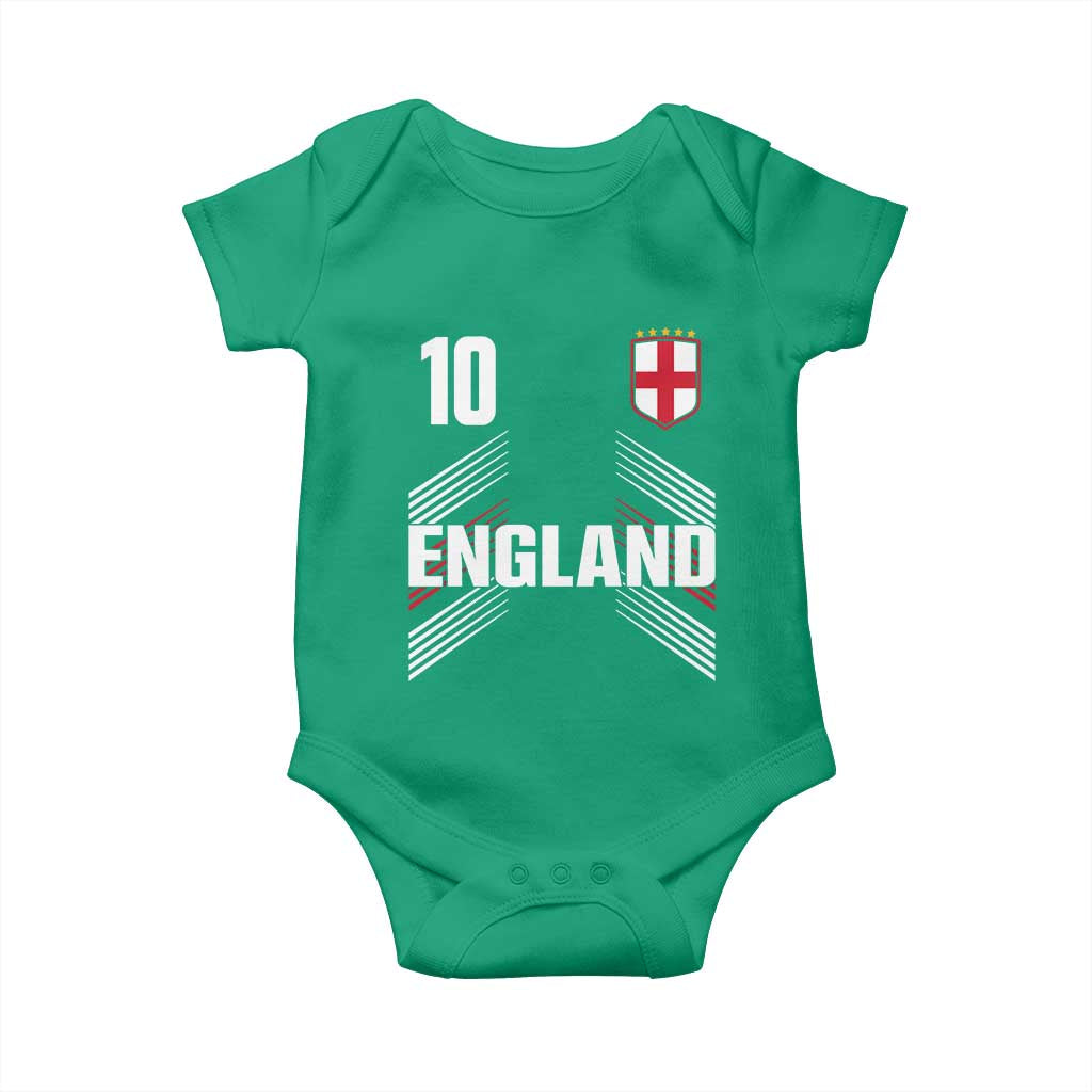 England Soccer Sports Graphic Number 10 Jersey Style Baby Onesie Proud St George Cross Football Fans Game Day Pride