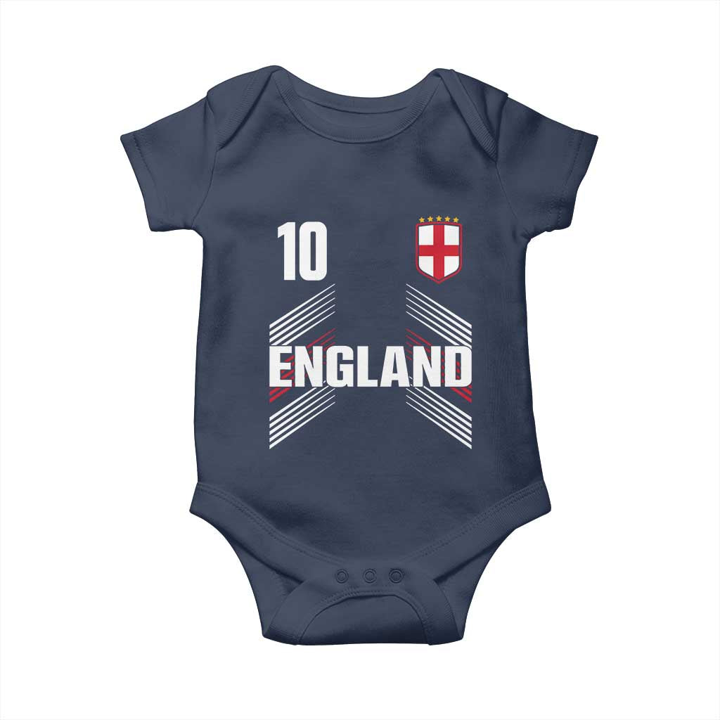 England Soccer Sports Graphic Number 10 Jersey Style Baby Onesie Proud St George Cross Football Fans Game Day Pride