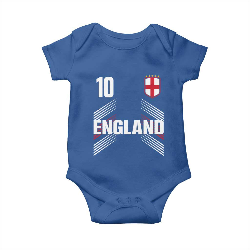 England Soccer Sports Graphic Number 10 Jersey Style Baby Onesie Proud St George Cross Football Fans Game Day Pride
