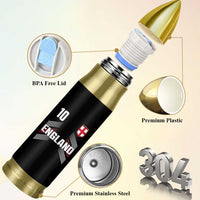 England Soccer Sports Graphic Number 10 Jersey Style Bullet Tumbler Proud St George Cross Football Fans Game Day Pride