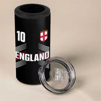 England Soccer Sports Graphic Number 10 Jersey Style 4 in 1 Can Cooler Tumbler Proud St George Cross Football Fans Game Day Pride