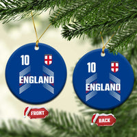 England Soccer Sports Graphic Number 10 Jersey Style Ceramic Ornament Proud St George Cross Football Fans Game Day Pride