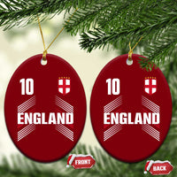 England Soccer Sports Graphic Number 10 Jersey Style Ceramic Ornament Proud St George Cross Football Fans Game Day Pride