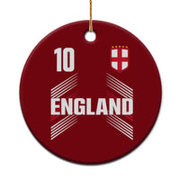 England Soccer Sports Graphic Number 10 Jersey Style Ceramic Ornament Proud St George Cross Football Fans Game Day Pride