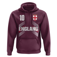 England Soccer Sports Graphic Number 10 Jersey Style Hoodie Proud St George Cross Football Fans Game Day Pride