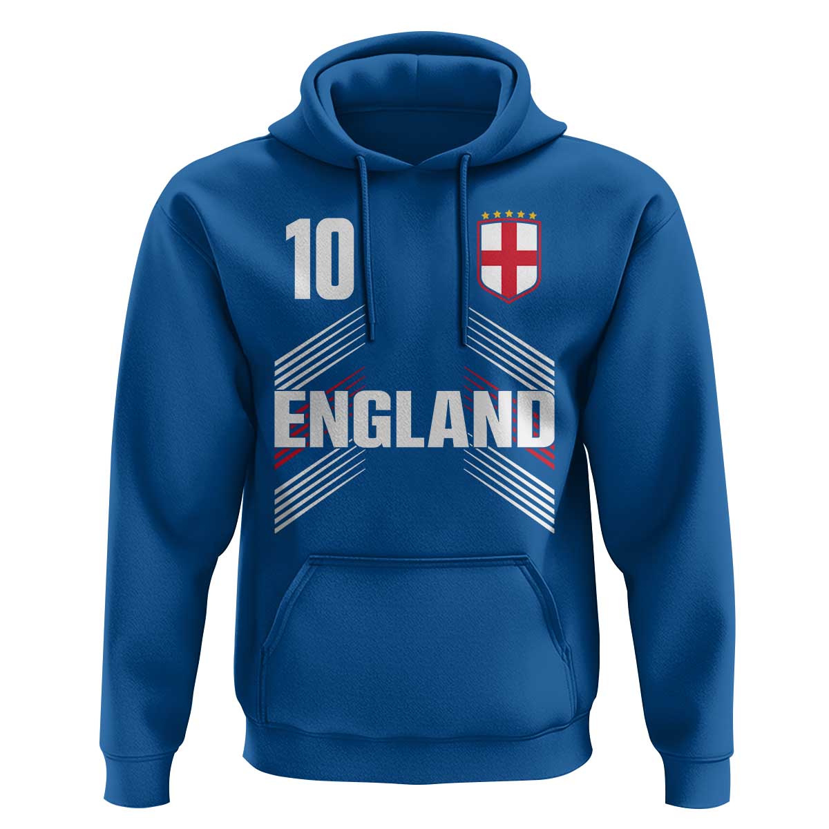England Soccer Sports Graphic Number 10 Jersey Style Hoodie Proud St George Cross Football Fans Game Day Pride