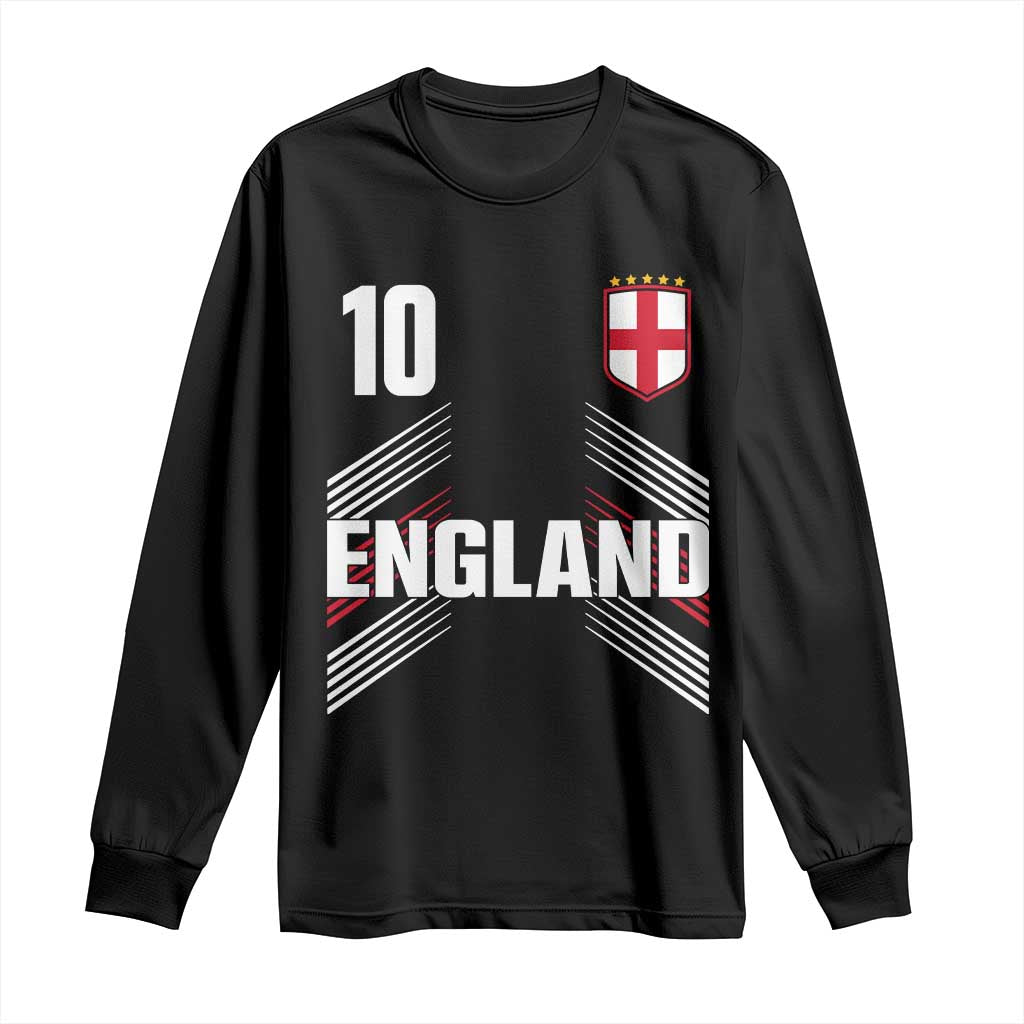 England Soccer Sports Graphic Number 10 Jersey Style Long Sleeve Shirt Proud St George Cross Football Fans Game Day Pride