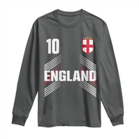 England Soccer Sports Graphic Number 10 Jersey Style Long Sleeve Shirt Proud St George Cross Football Fans Game Day Pride