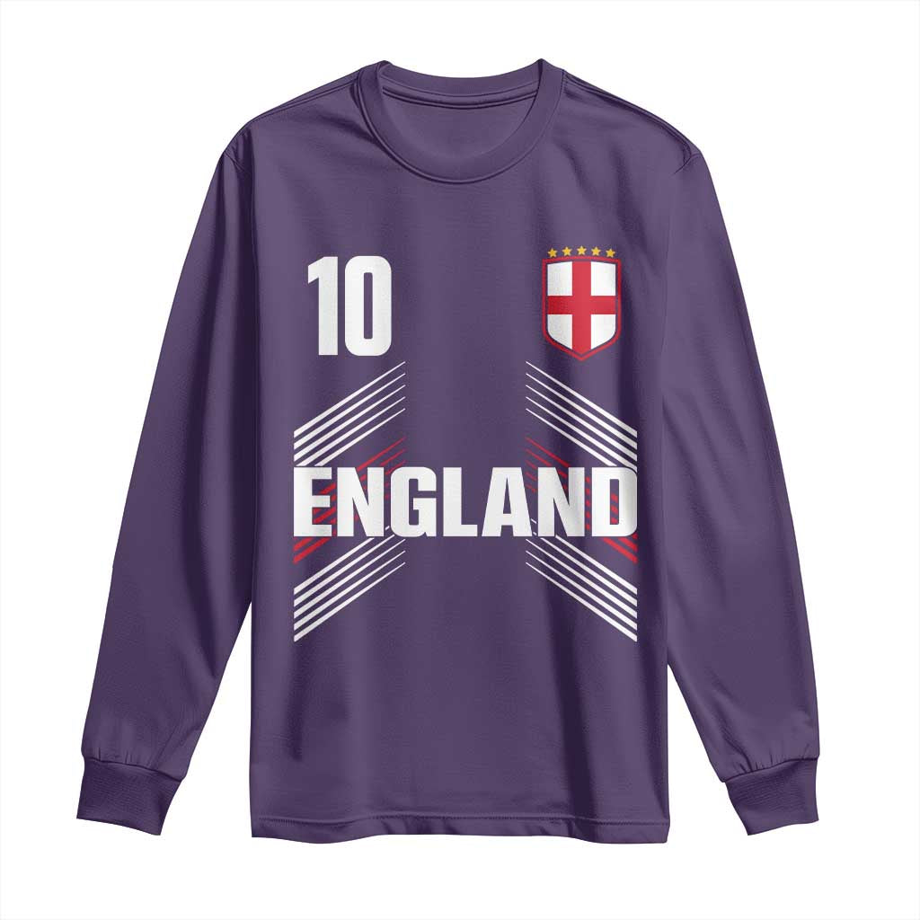 England Soccer Sports Graphic Number 10 Jersey Style Long Sleeve Shirt Proud St George Cross Football Fans Game Day Pride