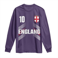 England Soccer Sports Graphic Number 10 Jersey Style Long Sleeve Shirt Proud St George Cross Football Fans Game Day Pride