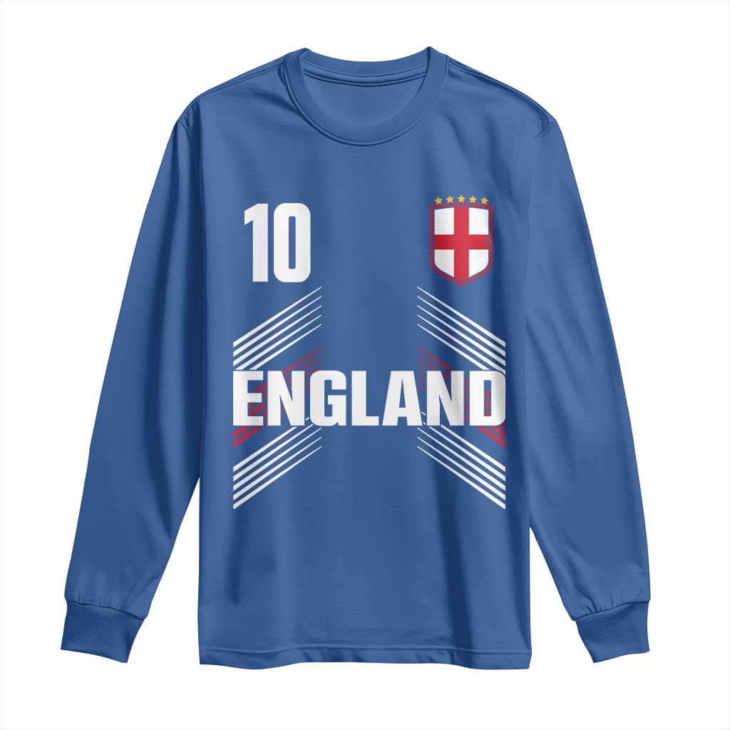 England Soccer Sports Graphic Number 10 Jersey Style Long Sleeve Shirt Proud St George Cross Football Fans Game Day Pride
