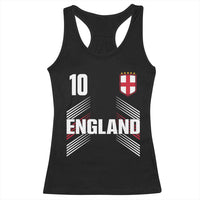 England Soccer Sports Graphic Number 10 Jersey Style Racerback Tank Top Proud St George Cross Football Fans Game Day Pride