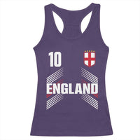 England Soccer Sports Graphic Number 10 Jersey Style Racerback Tank Top Proud St George Cross Football Fans Game Day Pride