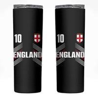 England Soccer Sports Graphic Number 10 Jersey Style Skinny Tumbler Proud St George Cross Football Fans Game Day Pride