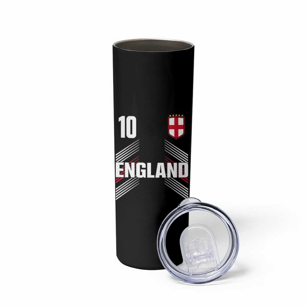 England Soccer Sports Graphic Number 10 Jersey Style Skinny Tumbler Proud St George Cross Football Fans Game Day Pride