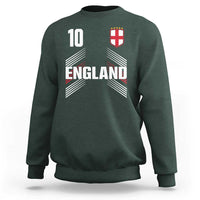 England Soccer Sports Graphic Number 10 Jersey Style Sweatshirt Proud St George Cross Football Fans Game Day Pride