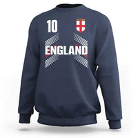England Soccer Sports Graphic Number 10 Jersey Style Sweatshirt Proud St George Cross Football Fans Game Day Pride