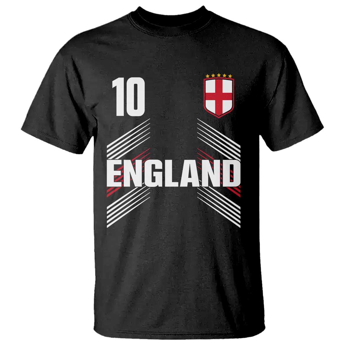 England Soccer Sports Graphic Number 10 Jersey Style T Shirt Proud St George Cross Football Fans Game Day Pride