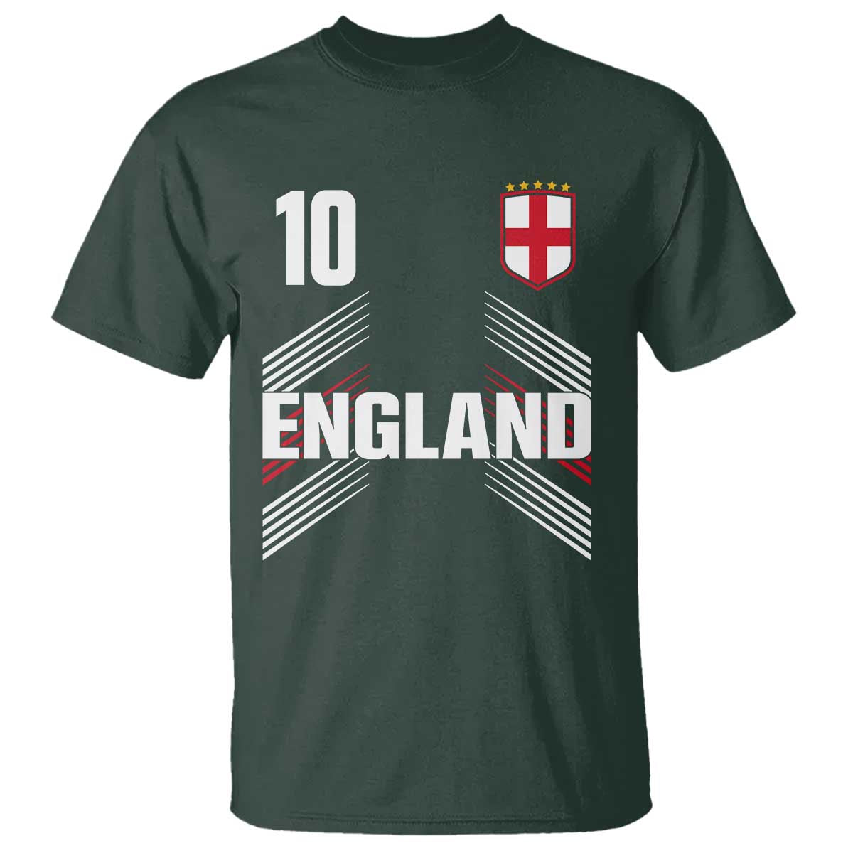 England Soccer Sports Graphic Number 10 Jersey Style T Shirt Proud St George Cross Football Fans Game Day Pride