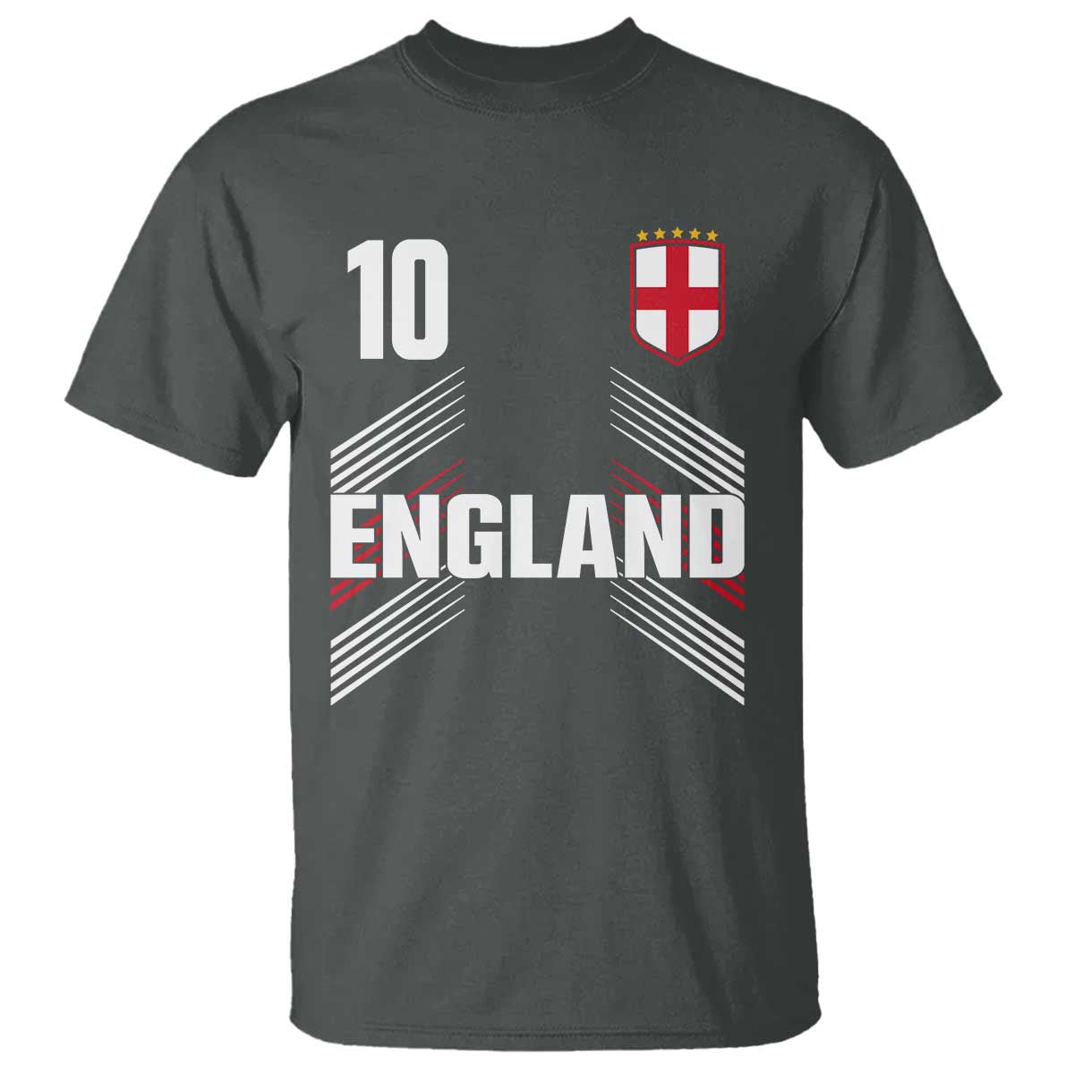 England Soccer Sports Graphic Number 10 Jersey Style T Shirt Proud St George Cross Football Fans Game Day Pride