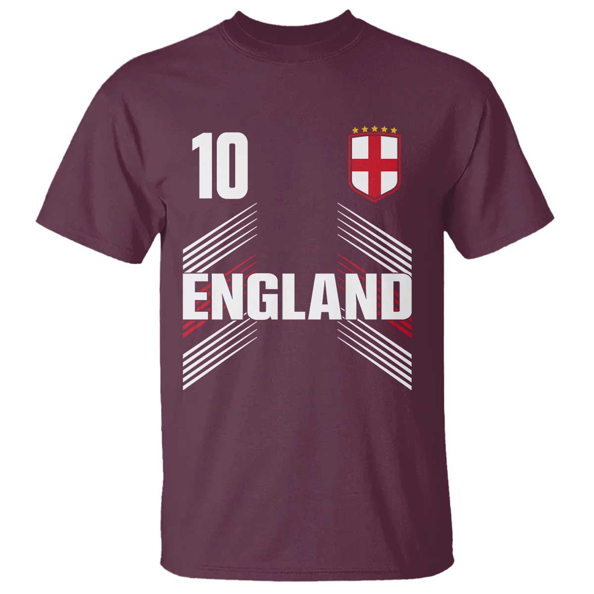 England Soccer Sports Graphic Number 10 Jersey Style T Shirt Proud St George Cross Football Fans Game Day Pride