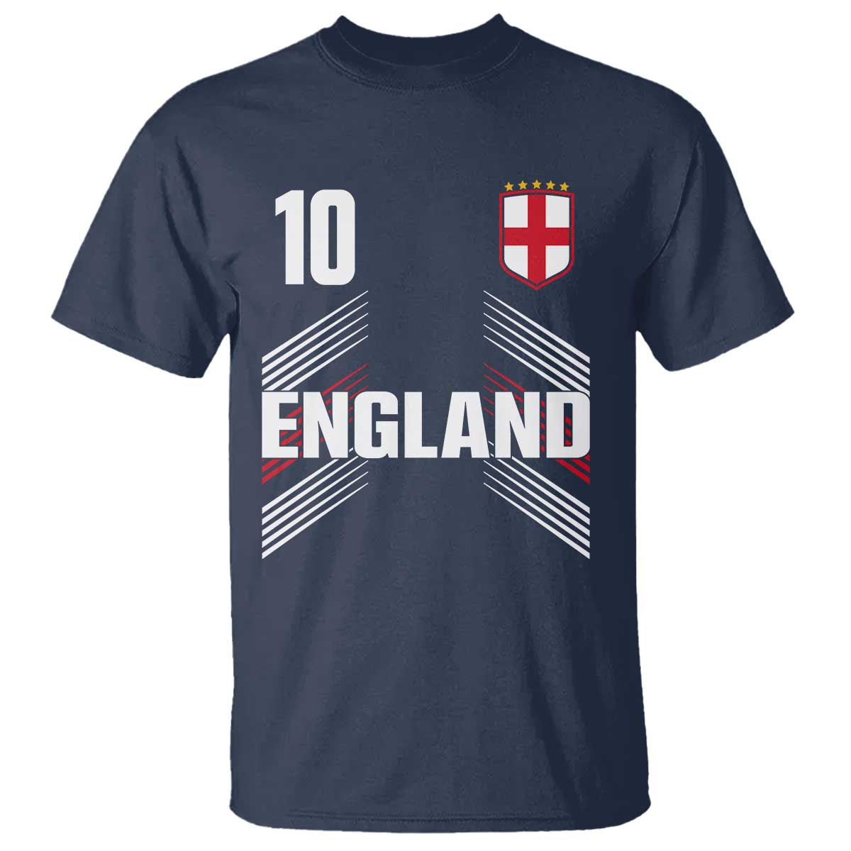 England Soccer Sports Graphic Number 10 Jersey Style T Shirt Proud St George Cross Football Fans Game Day Pride