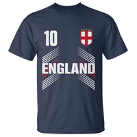 England Soccer Sports Graphic Number 10 Jersey Style T Shirt Proud St George Cross Football Fans Game Day Pride