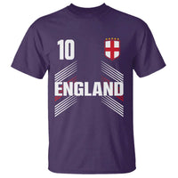 England Soccer Sports Graphic Number 10 Jersey Style T Shirt Proud St George Cross Football Fans Game Day Pride