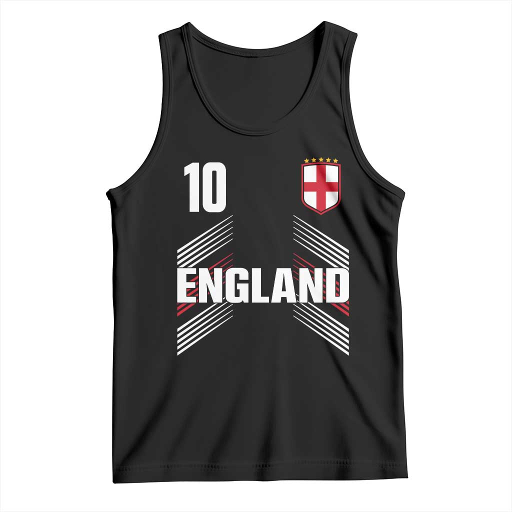 England Soccer Sports Graphic Number 10 Jersey Style Tank Top Proud St George Cross Football Fans Game Day Pride