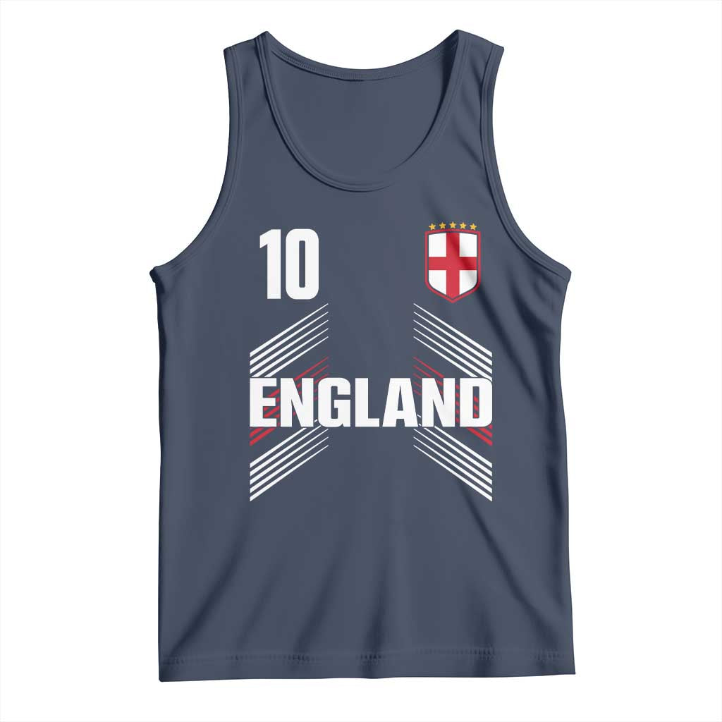 England Soccer Sports Graphic Number 10 Jersey Style Tank Top Proud St George Cross Football Fans Game Day Pride