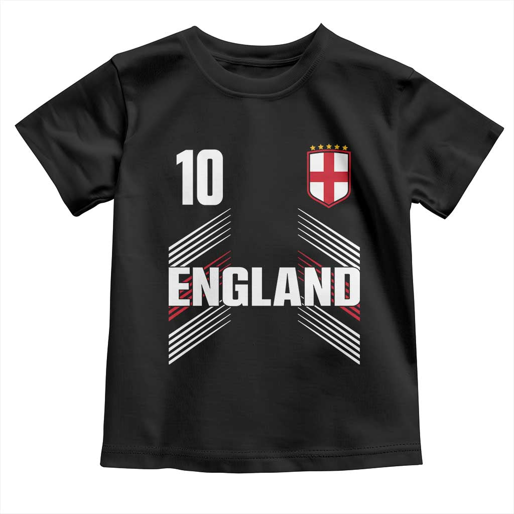 England Soccer Sports Graphic Number 10 Jersey Style Toddler T Shirt Proud St George Cross Football Fans Game Day Pride