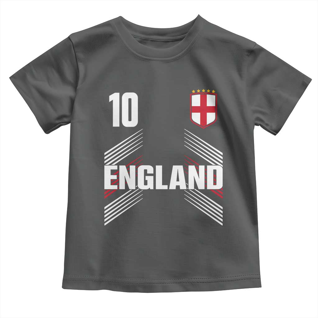 England Soccer Sports Graphic Number 10 Jersey Style Toddler T Shirt Proud St George Cross Football Fans Game Day Pride