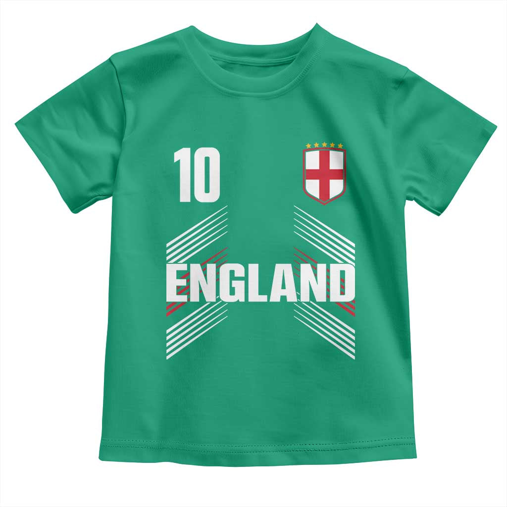 England Soccer Sports Graphic Number 10 Jersey Style Toddler T Shirt Proud St George Cross Football Fans Game Day Pride