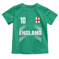 England Soccer Sports Graphic Number 10 Jersey Style Toddler T Shirt Proud St George Cross Football Fans Game Day Pride