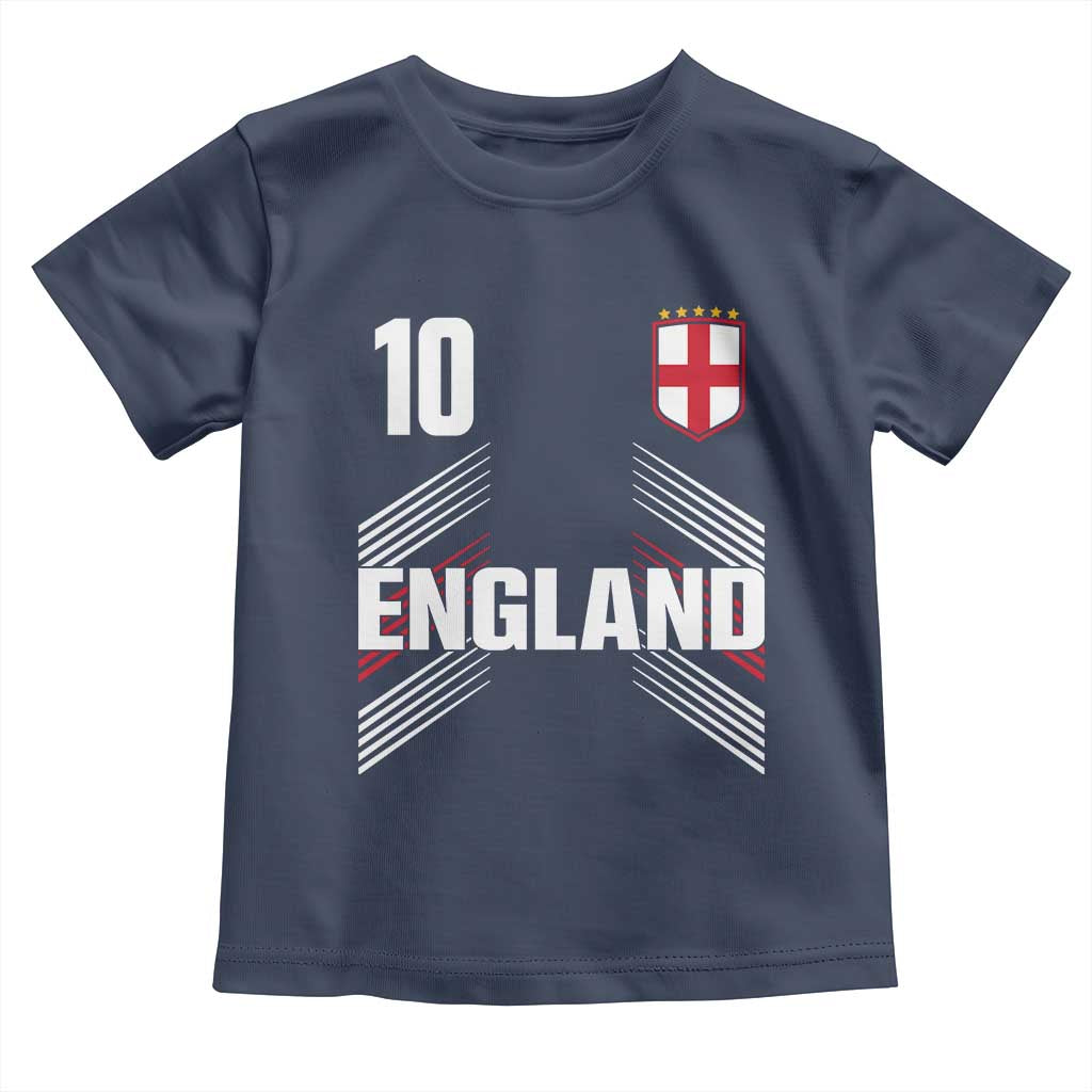 England Soccer Sports Graphic Number 10 Jersey Style Toddler T Shirt Proud St George Cross Football Fans Game Day Pride
