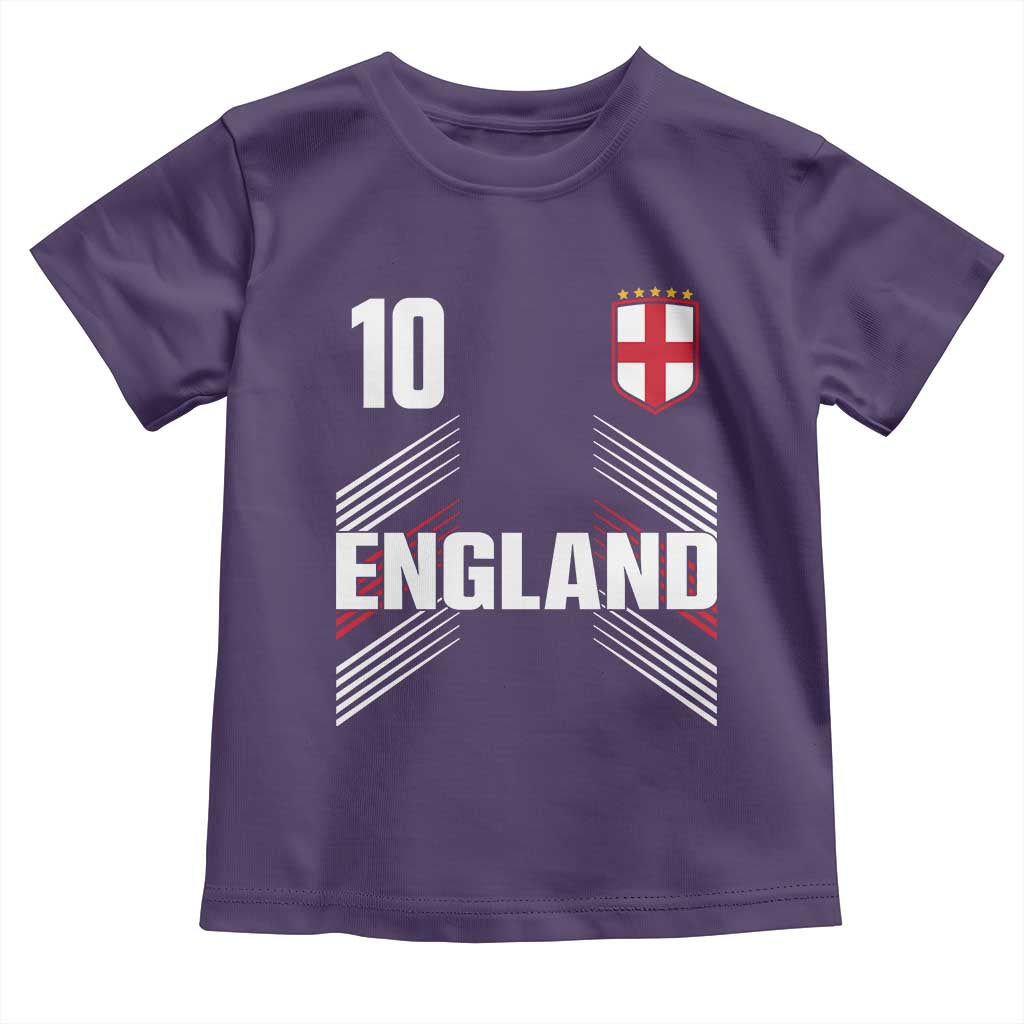 England Soccer Sports Graphic Number 10 Jersey Style Toddler T Shirt Proud St George Cross Football Fans Game Day Pride