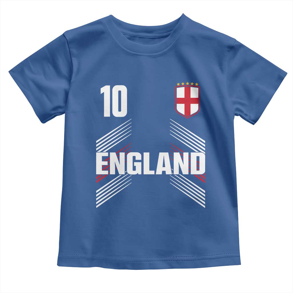 England Soccer Sports Graphic Number 10 Jersey Style Toddler T Shirt Proud St George Cross Football Fans Game Day Pride