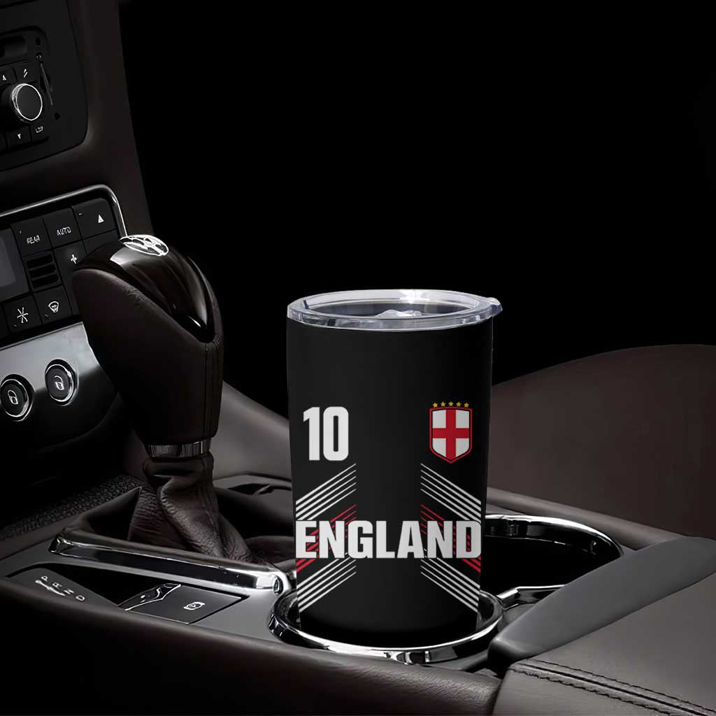 England Soccer Sports Graphic Number 10 Jersey Style Tumbler Cup Proud St George Cross Football Fans Game Day Pride